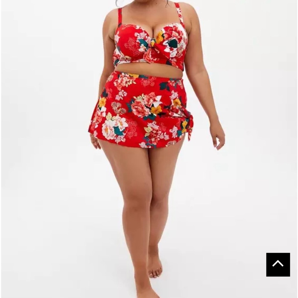Torrid Red Floral Bikini Top